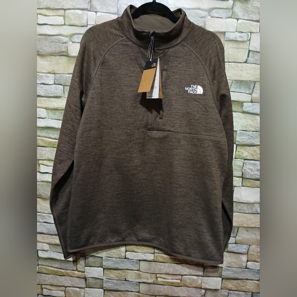 THE NORTH FACE Brown 1/2 Zip Pullover Sweater Mens Large New - Picture 1 of 10